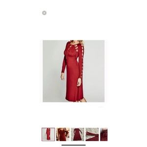 Marciano midi burgundy dress